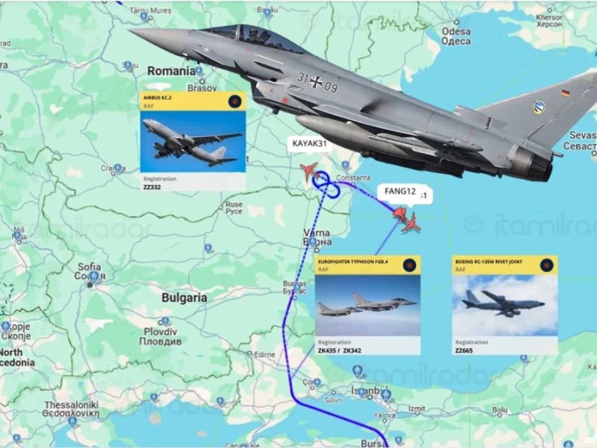 Avion britanic de spionaj și 2 avioane Eurofighter survolează România. Rusia le poate lovi oricând - Foto: Profimedia Images