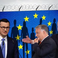 Mateusz Morawiecki (stânga), Viktor Orban (mijloc) și Karl Nehammer (dreapta) - Foto: Profimedia Images