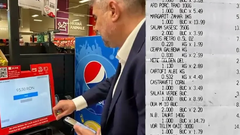 Ce a cumpărat Marcel Ciolacu de 100 de lei de la magazin. Lista cu „cumpărături consistente” Foto: captură video Facebook
