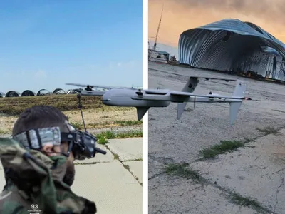 Atac cu drone la Baza Aeriană Marinovka, unde rușii țin avioanele Su-24MR de 6.000.000 $ - Foto: Facebook/Volodimir Zelenski - Caracter ilustrativ