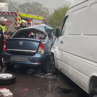 Grav accident rutier pe Valea Oltului, în judeţul Vâlcea. A murit, în urma unei coliziuni - Foto: ISU Valcea
