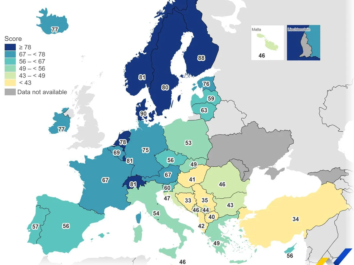Corupția din România, la loc de „cinste”, în TOP 3, pe harta Europei - Foto: Facebook / Eurostat