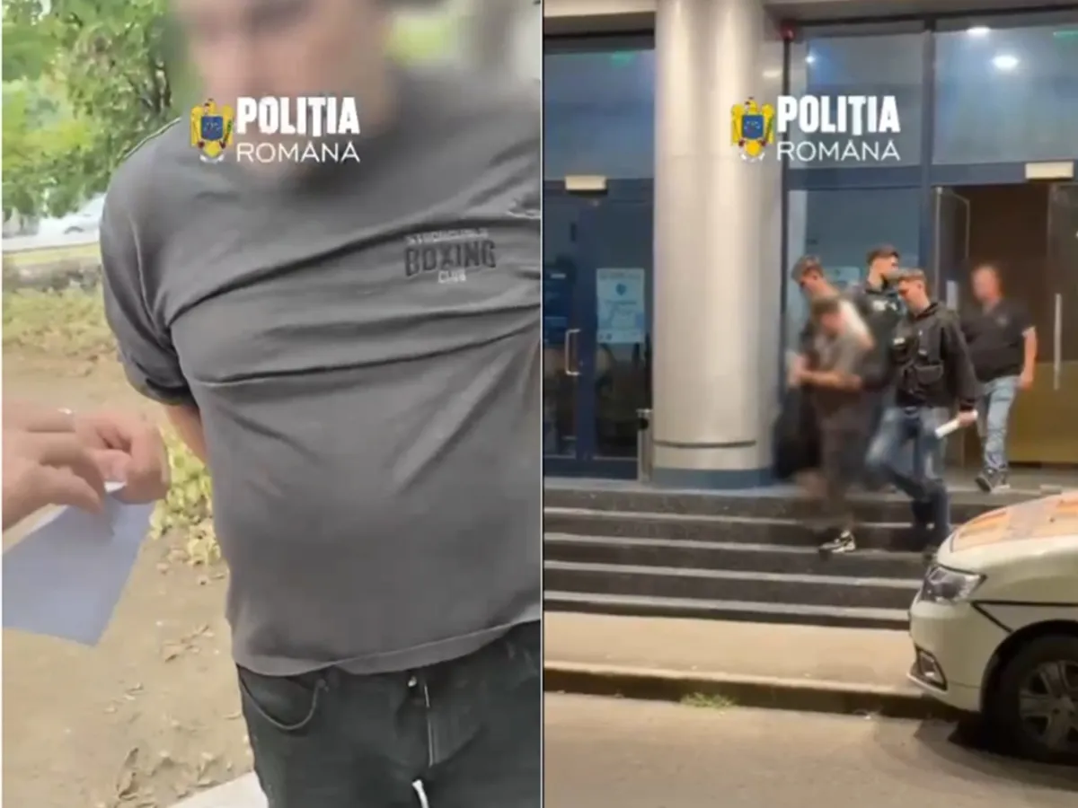 Bărbat prins când lua bani de la o femeie - Foto: Captură Poliția Capitalei