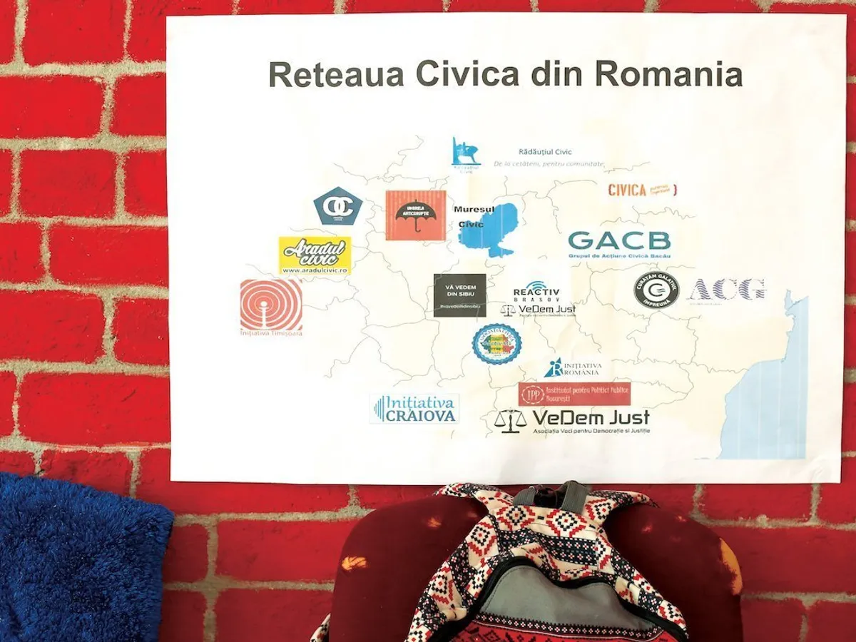 Harta grupurilor civice, pe perete la Casa Activistului