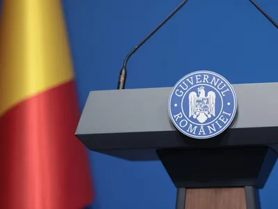 Detalii cu sigla Guvernului României - Foto: Profimedia Images (Imagine cu rol ilustrativ)