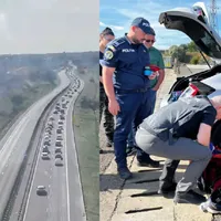 Pe drumul dinspre mare s-a mers bară la bară. Poliția a găsit droguri Foto: Poliția Română