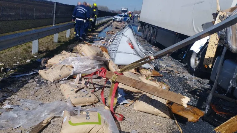 Două camioane românești, accident groaznic în Ungaria - Foto: ripost.hu/