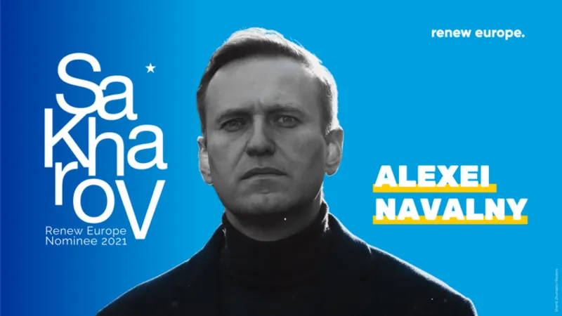 Disidentul rus Aleksei Navalnîi, câştigătorul premiului Saharov pentru libertatea de gândire al PE. / Foto: caleaeuropeana.ro