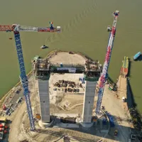 Piloni ai podului de la Brăila/FOTO: Pro Infrastructura