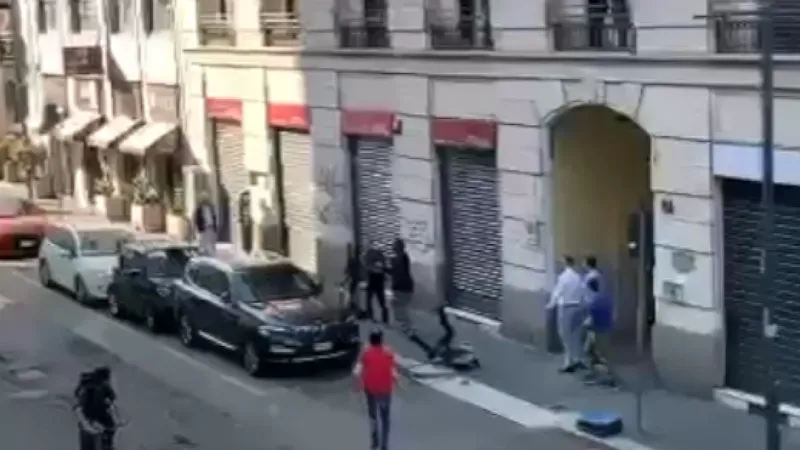 Polițist făcut „KO” de un român la Milano - Foto: Twitter/ @AngeloCiocca