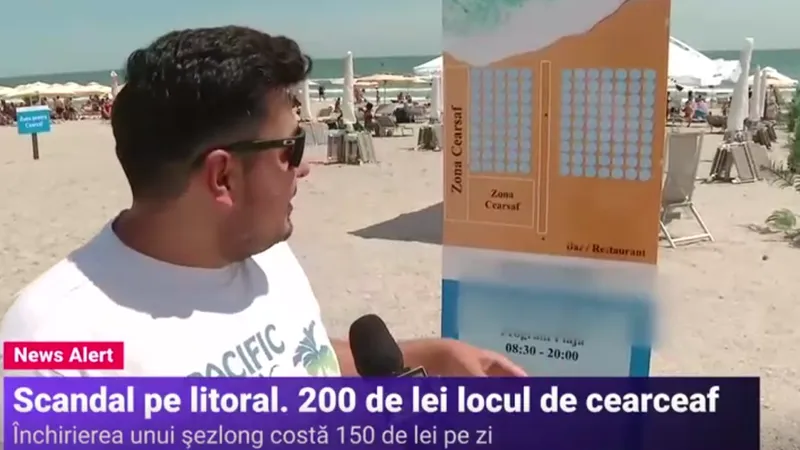 De necrezut. Operatorii de plaje din Mamaia cer 200 de lei dacă vrei să stai cu prosopul pe plajă/FOTO: Captura Digi24