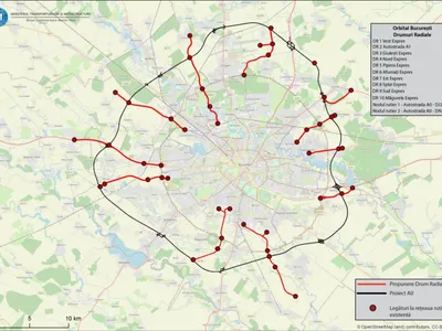 Harta celor 10 drumuri radiale din București - Foto: arenaconstruct.ro
