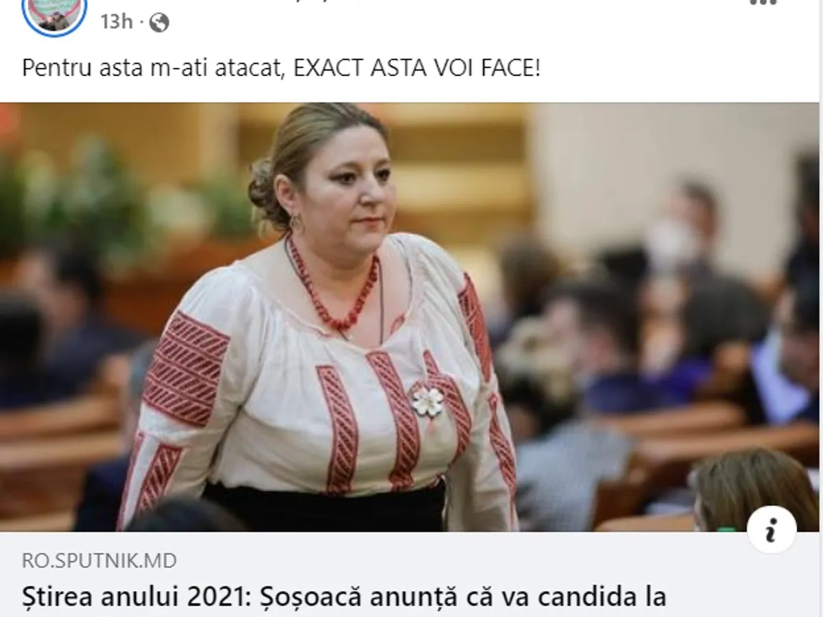 Șoșoacă, pe Facebook