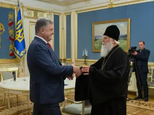 Patriarhul Filaret și peședintele Ucrainei, Petro Poroșenko/ Foto: Guliver/ Getty Images