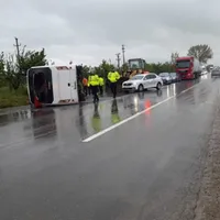 Utocar răsturnat la Buzău Foto: Adevarul