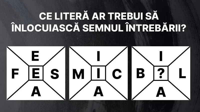 Test de inteligență. Litera lipsă din pătrat Foto: Newsweek România