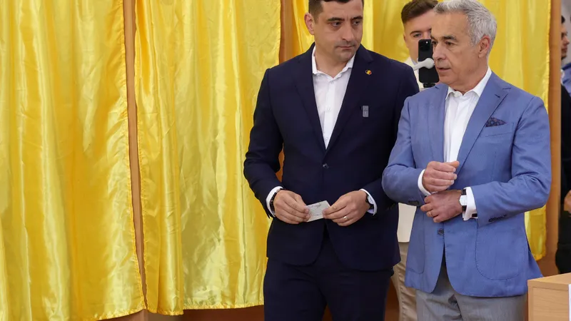 George Simion și Călin Georgescu - Foto: INQUAM PHOTOS / Octav Ganea