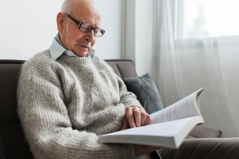 Pensionar care citește Foto: Freepik (rol ilustrativ)