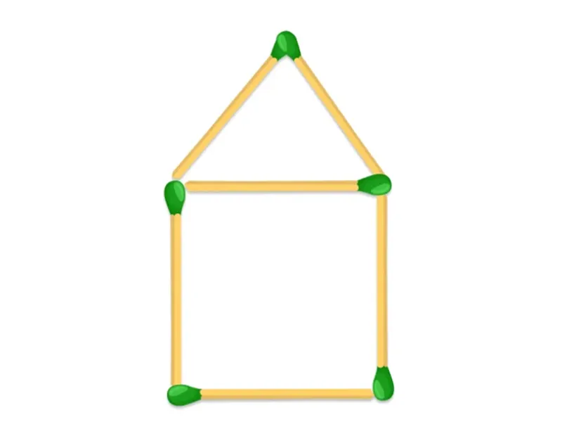 TEST DE INTELIGENȚĂ Mută două chibrituri pentru a forma cinci pătrate. Ai 15 secunde la dispoziție - Foto: mindyourlogic.com