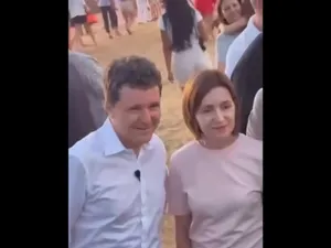 Președintele Nicușor Dan, alături de Maia Sandu la Festivalul Lupilor din Republica Moldova - Foto: captură video