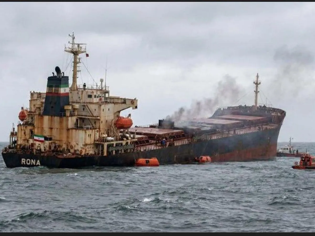 Nave cu arme din Iran, scufundată în Marea Caspică - Foto: X/front_ukrainian