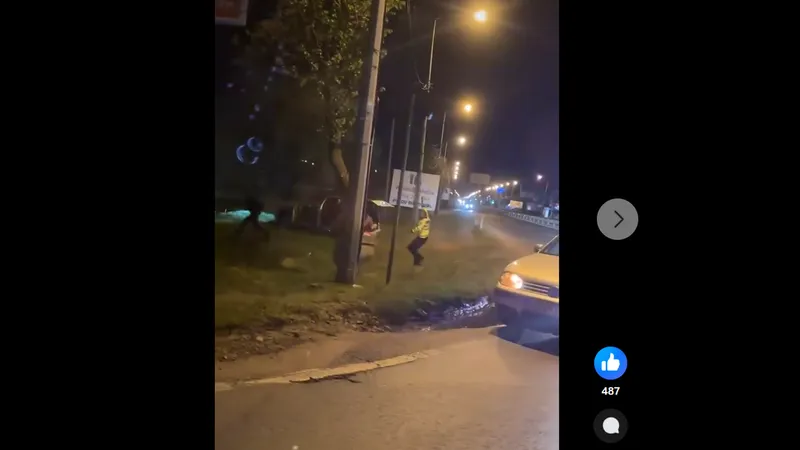 Urmărire ca în filme: Un Mercedes ML plin cu migranți fuge de poliție, se trage cu pistolul - Foto: Facebook/captură video