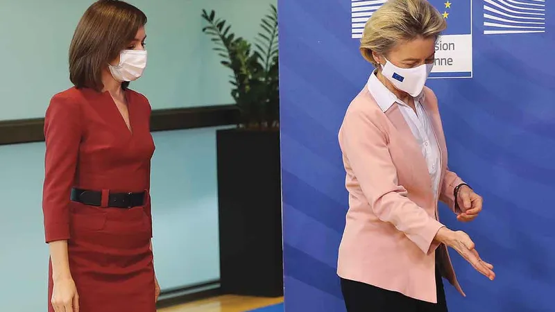 SPRE EUROPA Maia Sandu are succes în Vest. A fost primită de Ursula von der Leyen, președintele Comisiei Europene, după întâlniri cu Angela Merkel și Emmanuel Macron - Foto: Getty Images