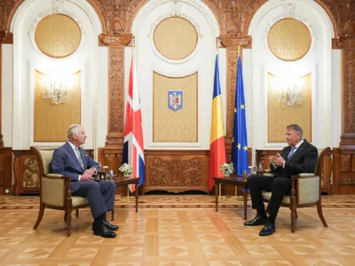 Regele Charles al III-lea la discuții cu președintele Klaus Iohannis Foto: Administrația Prezidențială