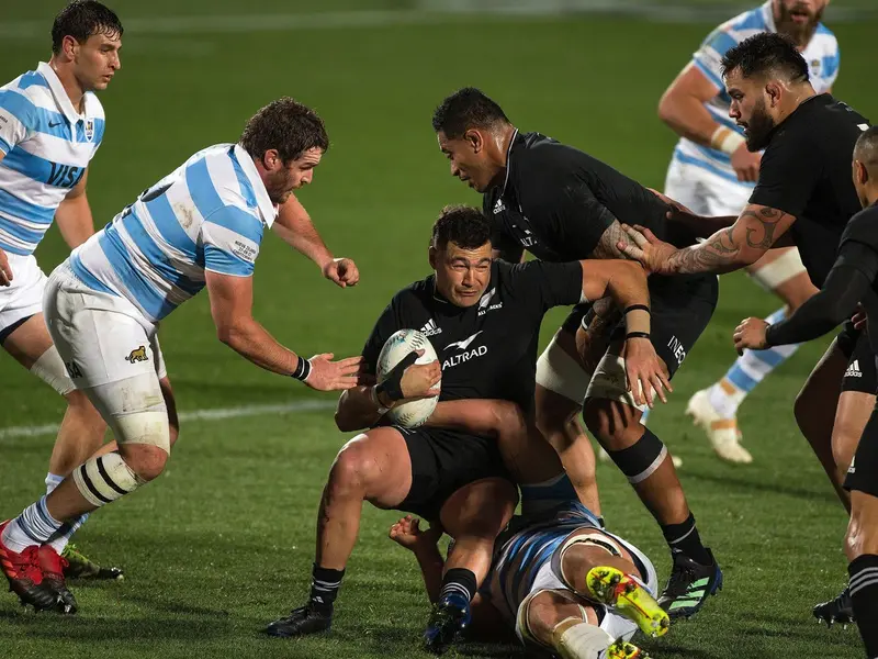 David Havili în timpul meciului din Rugby Championship dintre Noua Zeelandă și Argentina, pe Orangetheory Stadium din Christchurch, Noua Zeelandă - Foto: Profimedia Images / Joseph Johnson