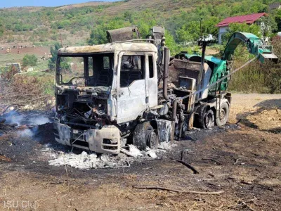 Camionul care a luat foc- Foto: AGERPRES