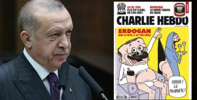 Caricatura din Charlie Hebdo, considerată vulgară, obscenă și dezonorantă. / Foto: jurnaldincipru.com