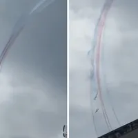 Momentul în care două avioane militare franceze s-au ciocnit în aer. Piloții s-au catapultat - Foto: Profimedia images