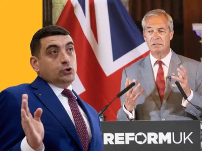 George Simion și Nigel Farage - Foto: Profimedia images