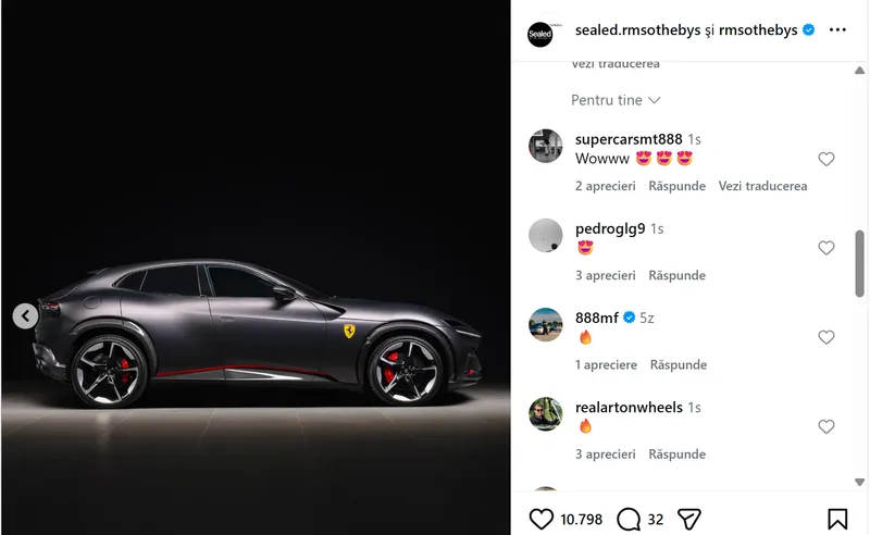 Un Ferrari 4x4 din colecția familiei fostului ministru al Sănătății al lui Adrian Năstase scos la v&acirc;nzare