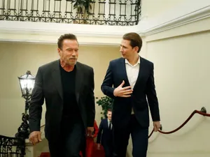 Cancelarul Austriei, Sebastian Kurz, și concetățeanul său, Arnold Schwartzenegger Foto: Facebook