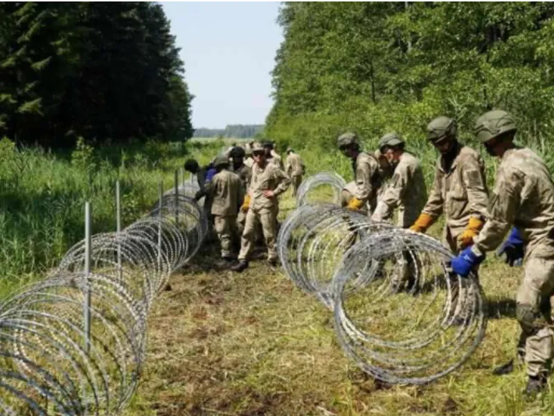 Armata lituaniană, puteri extinse la granița cu Belarus din cauza migranților/FOTO: Agerpres