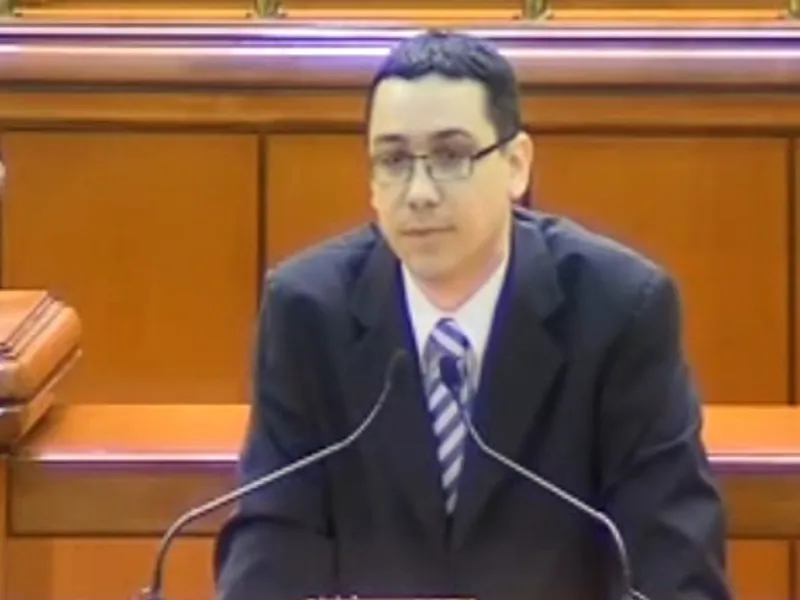 Victor Ponta, la moțiunea de cenzură din 2006/ Captură: Youtube