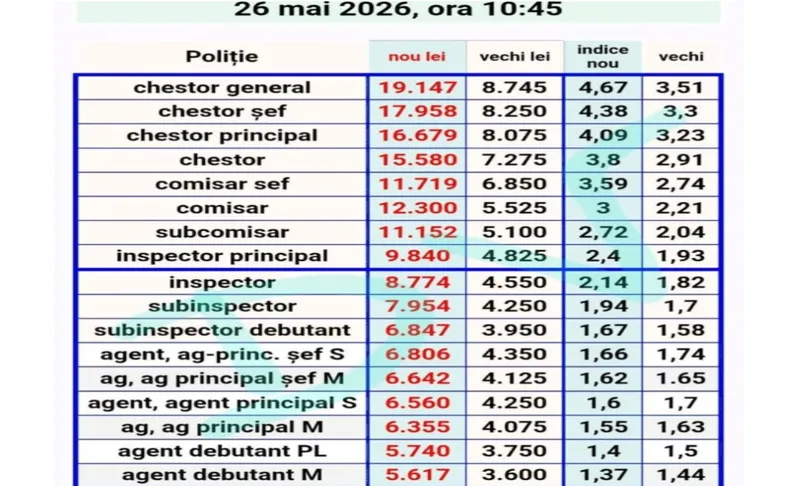 Salarii polițiști