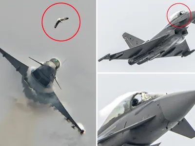 Momentul dramatic în care un pescăruș distruge cabina unui avion Eurofighter de 117.000.000 $ - Foto: X/ @tecas2000