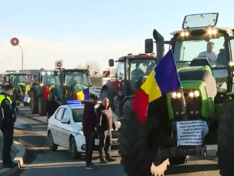 Fermierii vor să intre cu tractoare în București Foto: captură Digi 24- rol ilustrativ