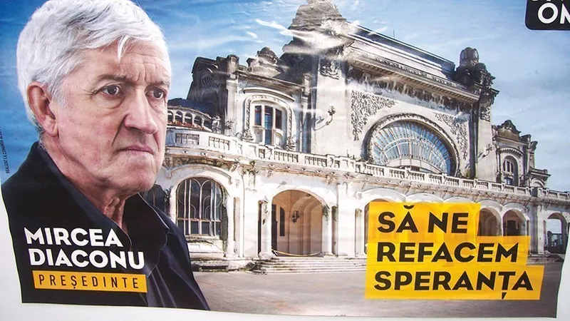 Candidatul Mircea Diaconu, despre care analiștii susțin că fură din voturile Vioricăi Dăncilă, are a zecea parte din afișele PSD