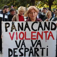 Protest împotriva violenței domestice. Sursa foto: Filia