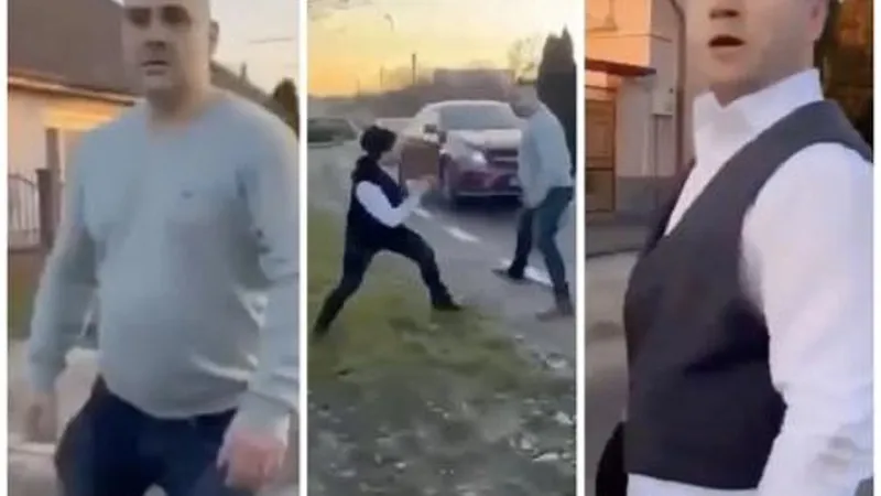 Doi interlopi, Mihai Gabor, zis Grecu şi Mihai Borciu, naș și fin, s-a luat la bătaie în plină stradă Foto: Bihoreanul