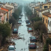 Stradă distrusă de inundaţii - Foto: Freepik/CC0 (imagine cu caracter ilustrativ)