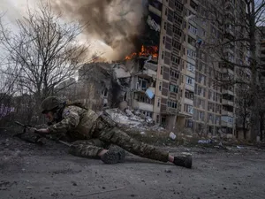 Polițist ucrainean în Avdiivka-Foto: Profimedia Images