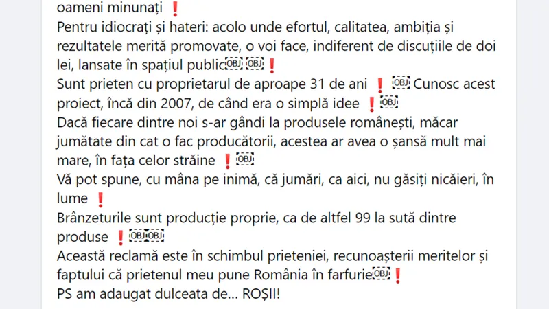 Șeful Proecției Consumatorilor. Horia Constantinescu, lăuda pensiunea Ferma Dacilor, în octombrie Foto: Facebook/ Horia Constantinescu
