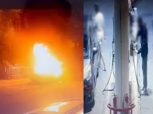 Mașina unei femei a fost incendiată. Cine i-a dat foc - Foto: imagini camere supraveghere