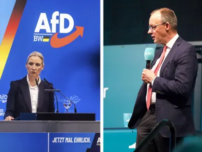Alice Weidel și  Friedrich Merz - Foto: Profimedia images