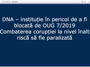 Pagina de deschidere a site-ului DNA/FOTO: pna.ro