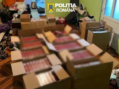 Țigări de contrabandă descoperite în România - Foto: Poliția Română